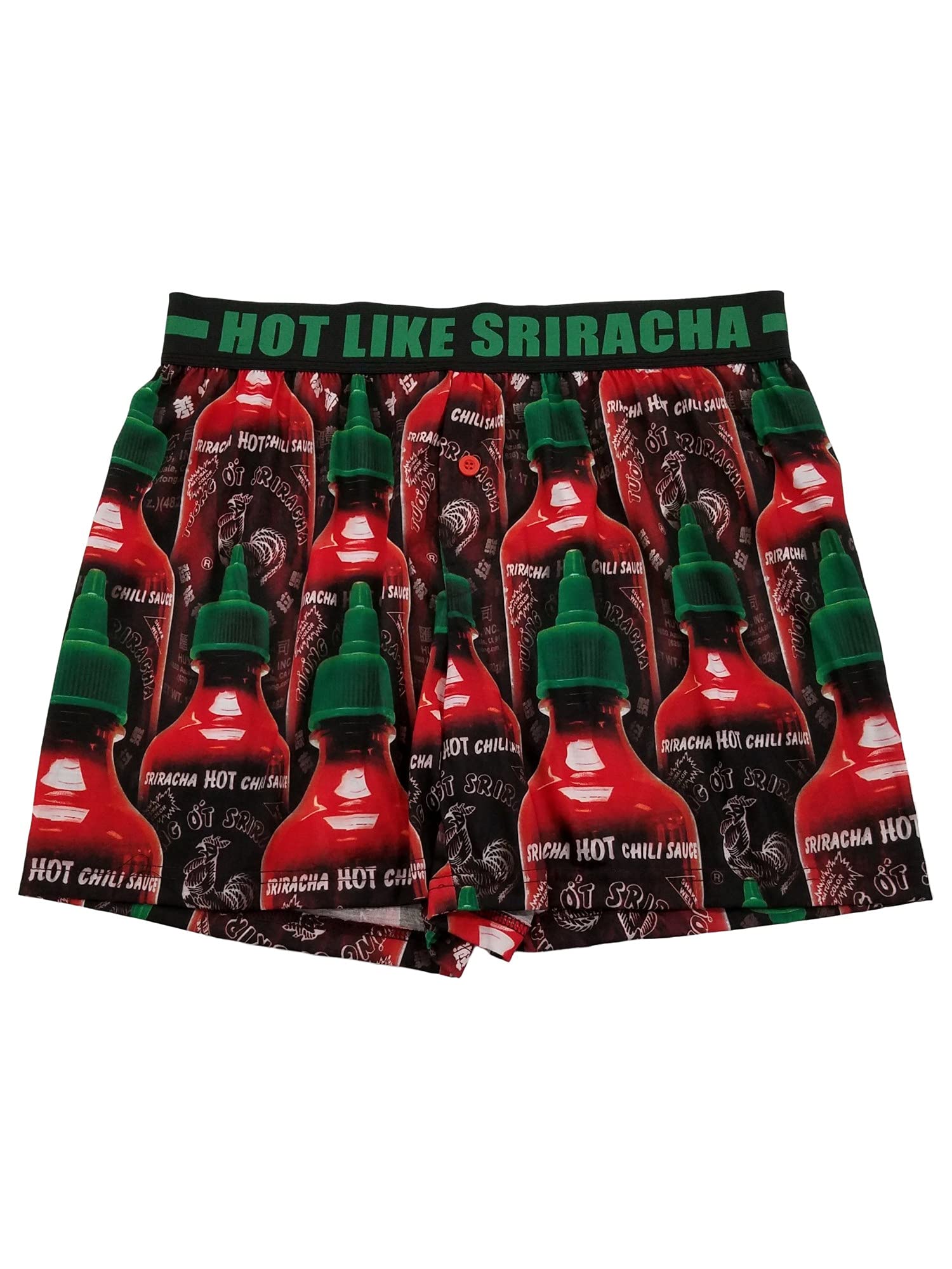 Sriracha Hot Chili Sauce Graphic Boxer Shorts for Men - Comfortable Cotton Underwear (Medium) - Perfect for Casual Wear, Gifts, and Spicy Food Lovers