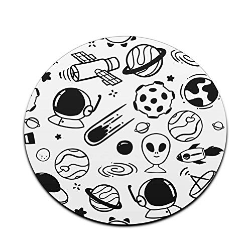 Alien Planets Mouse Pad - Cute White Gaming & Office Desk Accessory for Women - Funny Astronomical Gift for Coworkers, Boss or Kids (A584) | Perfect for Computer Work, Gaming Setup & Office Decor