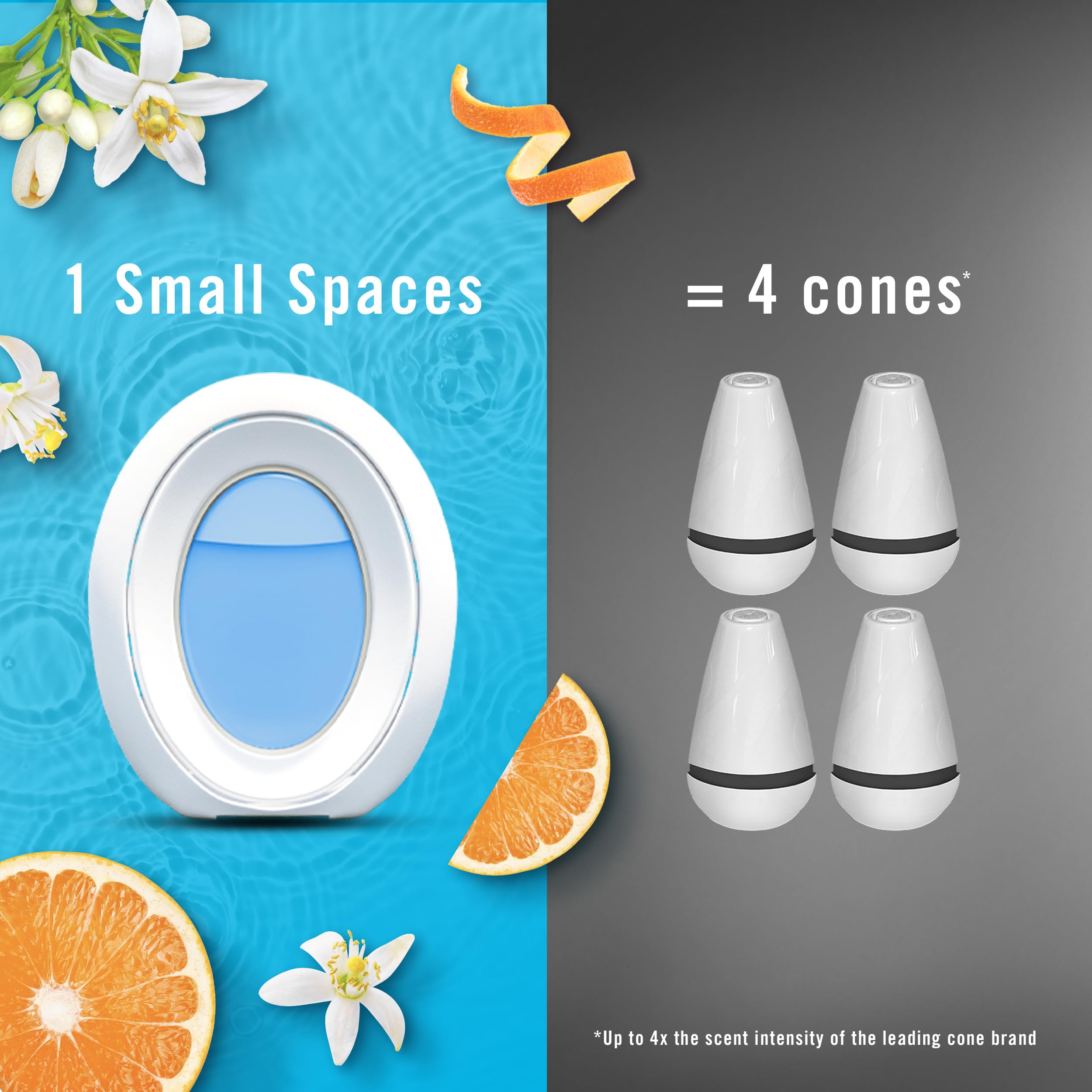 Febreze Small Spaces Air Freshener - Odor Eliminator & Plug-In Alternative for Home, Bathroom, Kitchen & Closet | Refresh & Energize Scent (4-Pack) | Perfect for Small Rooms, Offices, and Pet Areas