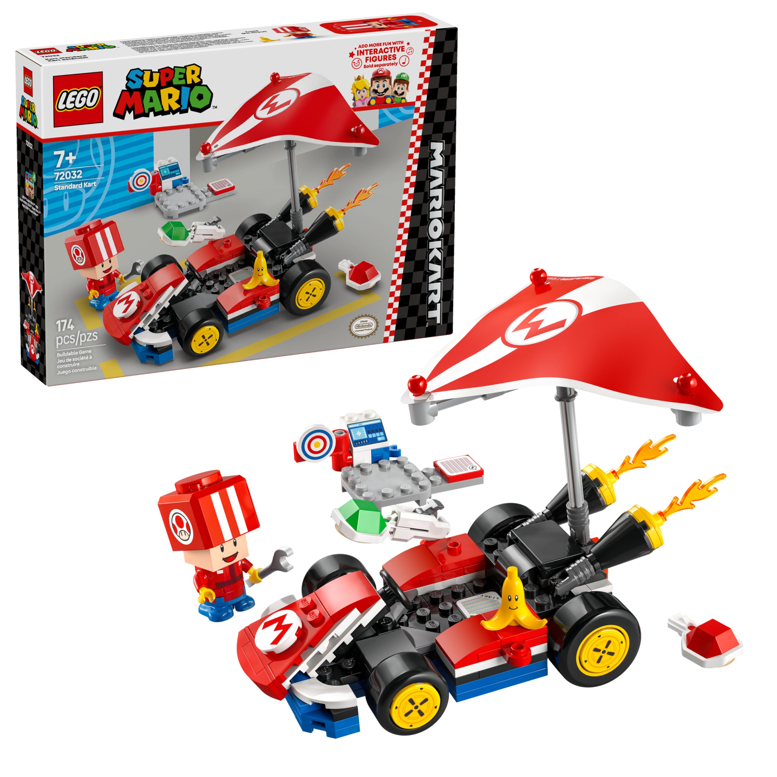 LEGO Super Mario Mario Kart Standard Kit 72032 - Kids Building Toy Set for Boys & Girls Ages 7+ | Nintendo Collectible Gift for Birthday & Holidays | Fun Racing Game Playset for Home & Party Playtime