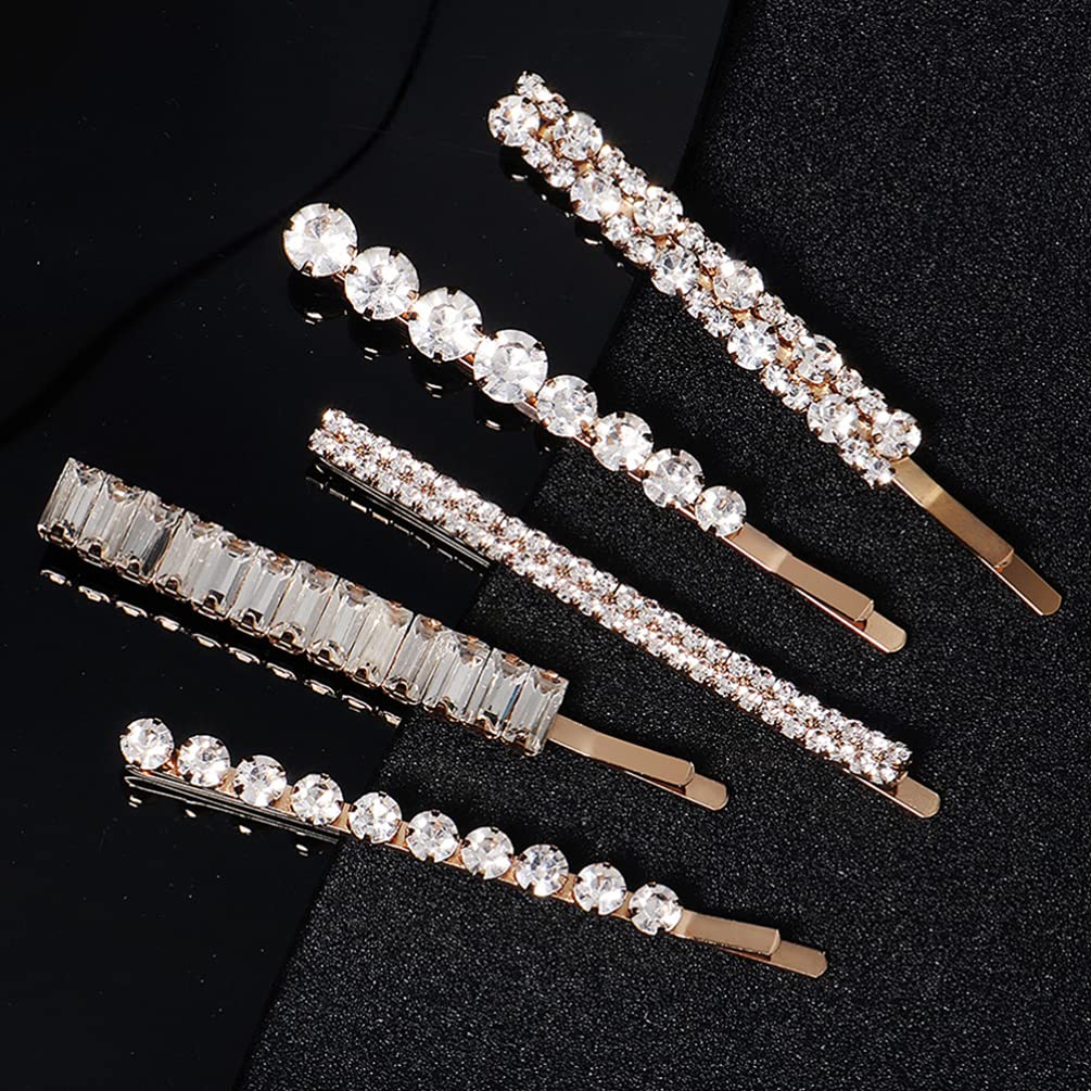 Beaupretty 5pcs Rhinestone Hair Clips for Women - Crystal Floral Bobby Pins, Elegant Bridal Hair Accessories for Girls & Women | Perfect for Weddings, Parties & Daily Styling
