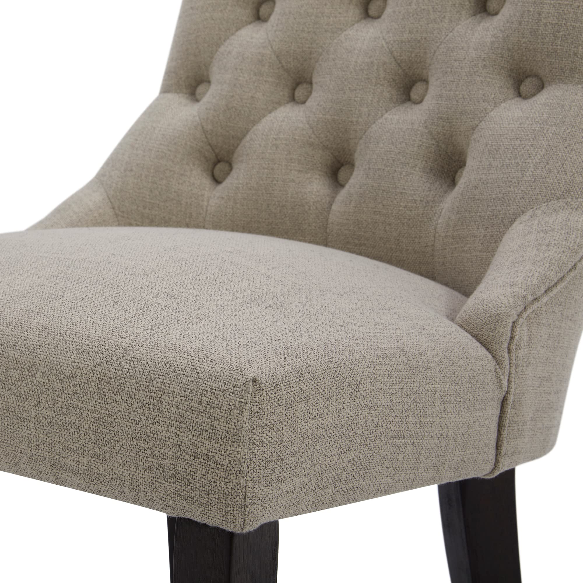 CHITA Farmhouse Tufted Dining Chairs Set of 2 - Modern Upholstered High Back Fabric Dining Room Chairs in Flax Beige - Perfect for Kitchen, Dining Room, and Farmhouse Decor