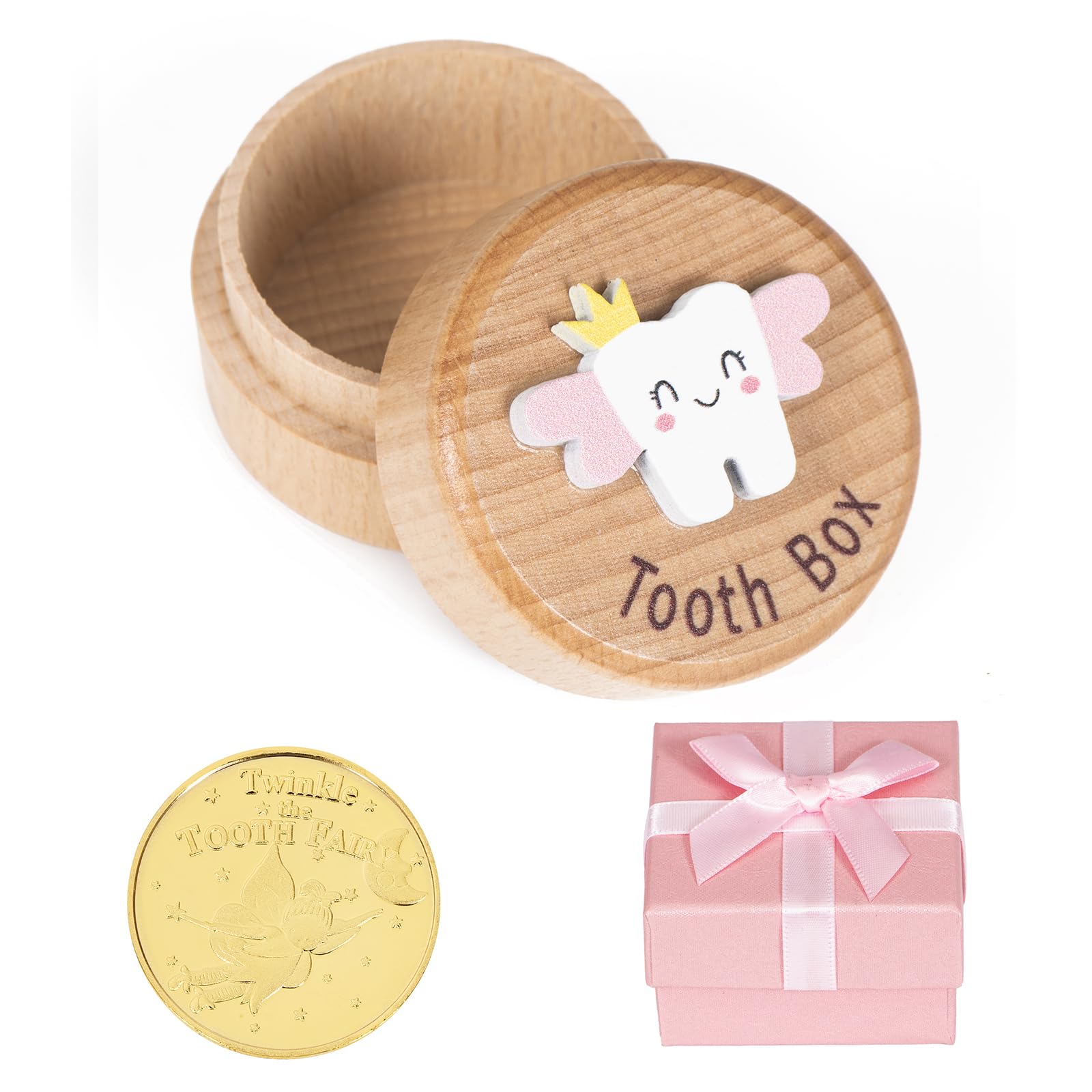 Tooth Fairy Keepsake Box for Baby Teeth - Memory Box with Tooth Fairy Coin & Gift Box, Perfect for First Tooth & Baby Gifts (Box-2) - Ideal for Tooth Fairy Visits & Childhood Milestones
