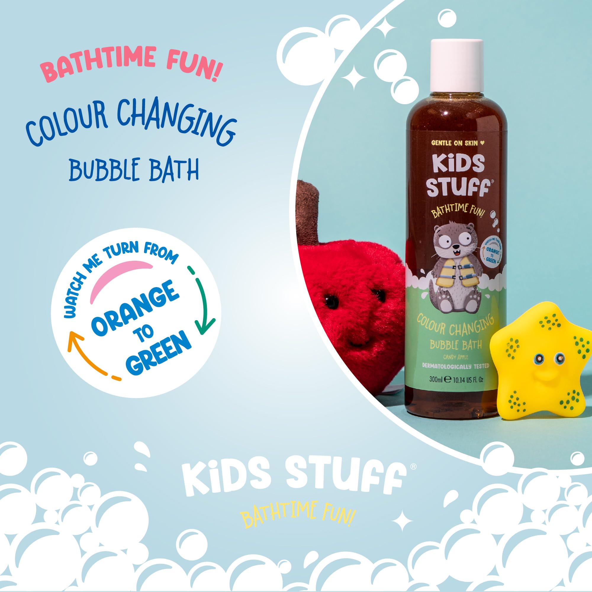 Color Changing Kids Bubble Bath - Orange to Green Fun Bath Time for Toddlers & Children (300ml) | Sensory Play & Relaxing Bath Experience