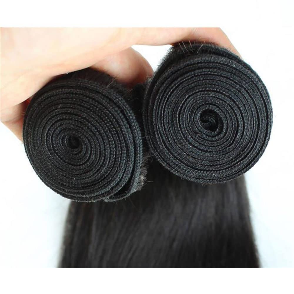 8A Grade 100% Unprocessed Brazilian Virgin Human Hair Extensions - 3 Bundles Straight Hair Weave (20/22/24 Inches, Black) for Women | Natural Look, Daily Styling & Special Occasions