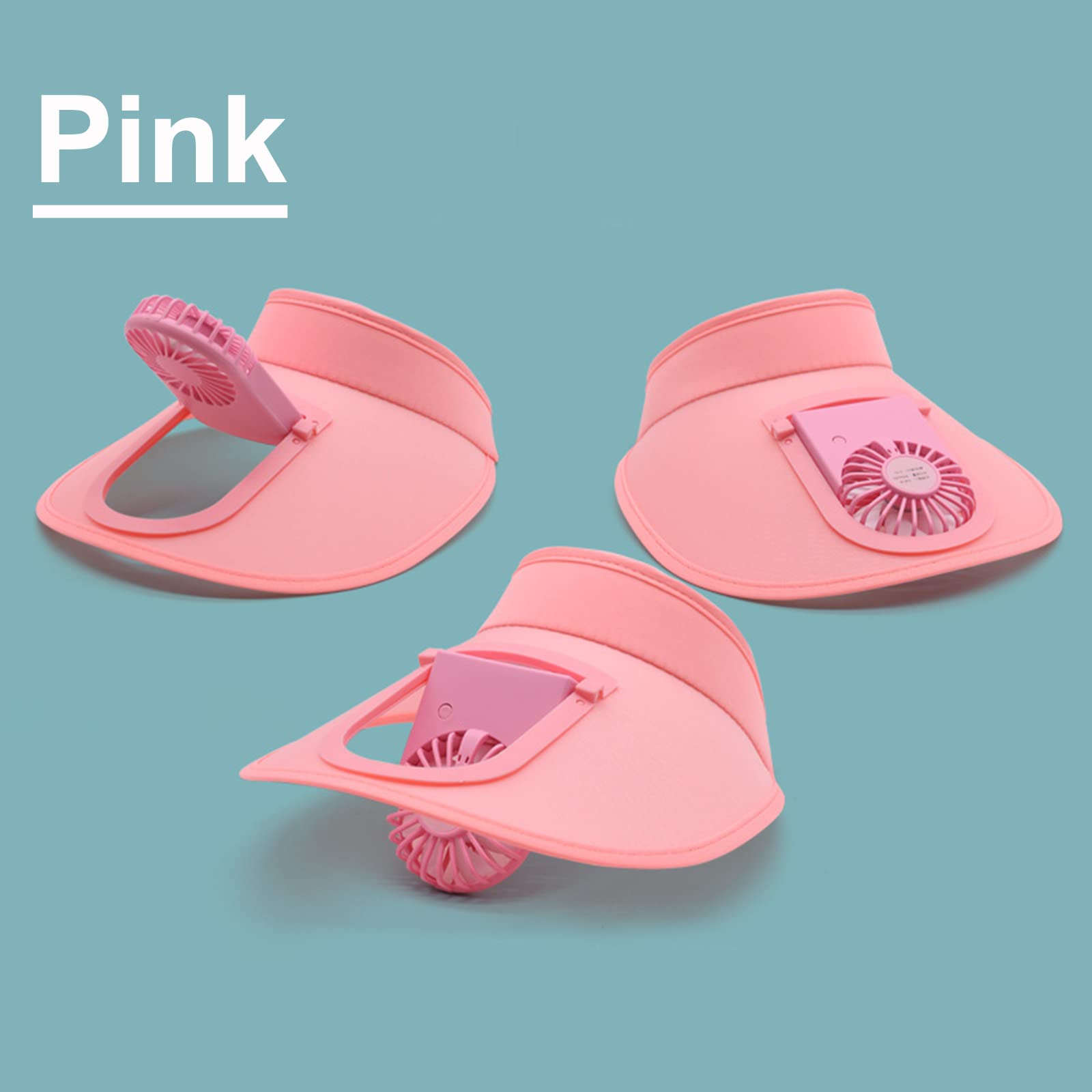 Women's Sun Visor Hat with Built-in Cooling Fan - UV Protection Outdoor Sports Hat for Running, Golf, Hiking & Beach Activities