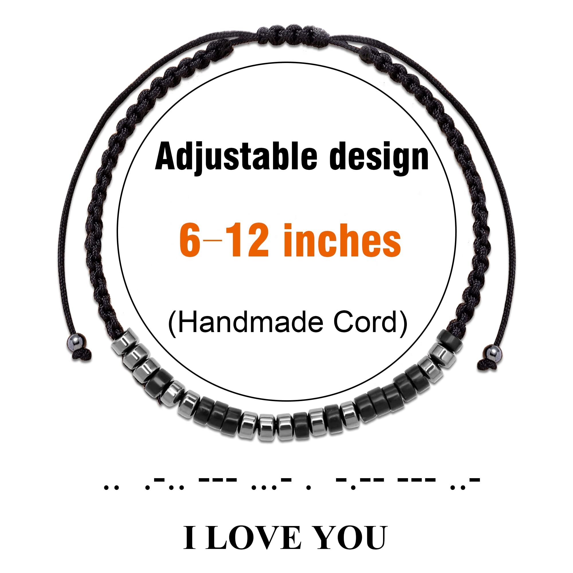 Morse Code Bracelet for Women & Men - Personalized Wooden Wrap Bracelet - Anniversary, Birthday Gifts for Best Friend, Mom, Daughter, Boyfriend, Girlfriend - Perfect for Couples, Family & Everyday Wear