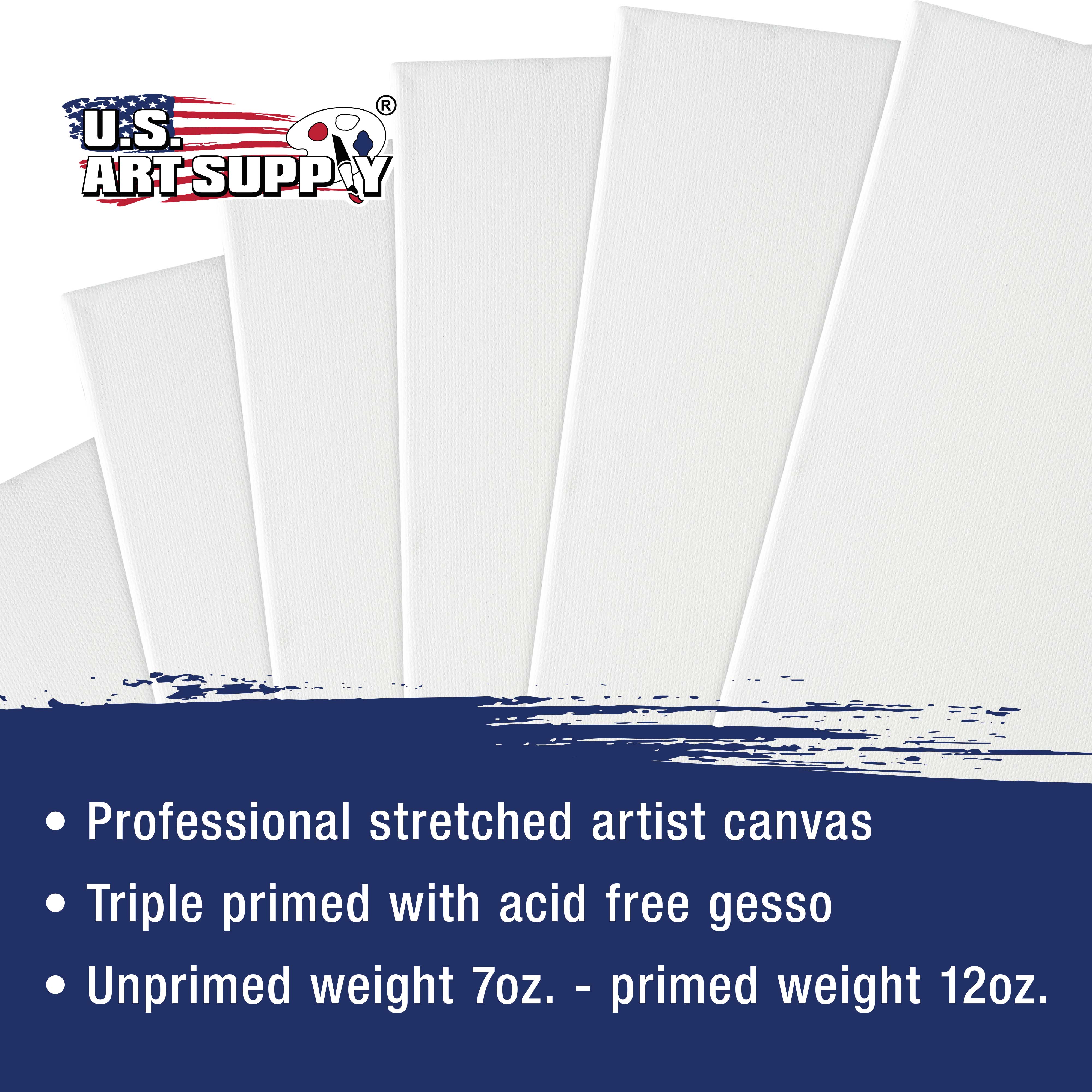 Premium Artist Canvas Multi-Pack - 2 Sets of 4x4, 5x7, 8x10, 9x12, 11x14 Inch 12oz Primed Gesso Stretched Canvases for Oil & Acrylic Painting - Perfect for Beginners, Students & Professional Artists - Home Studio & Classroom Art Supplies