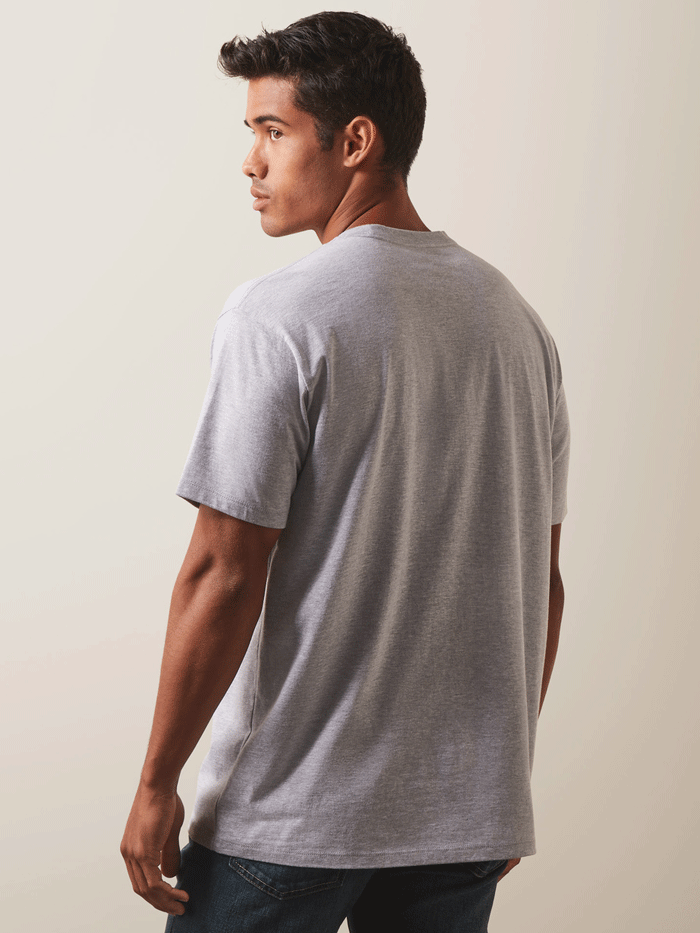 Ariat 10043100 Men's Viva Mexico Short Sleeve T-Shirt - Heather Grey - Comfortable Casual Wear for Outdoor Activities & Travel