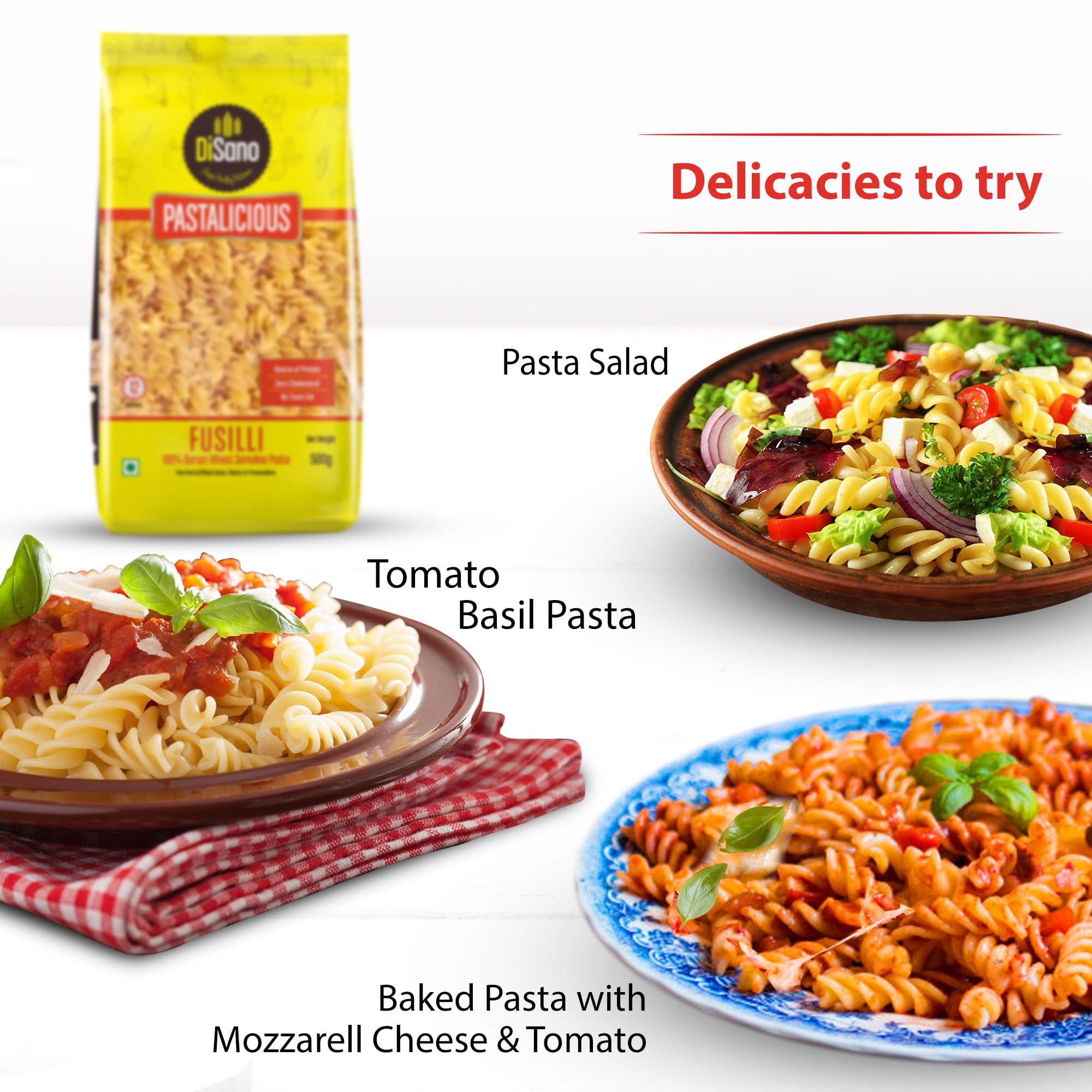 DISANO Fusilli Pasta 1kg - 100% Durum Wheat Pasta, High Protein & Fiber, No Maida - Perfect for Italian Dishes, Meal Prep & Healthy Eating