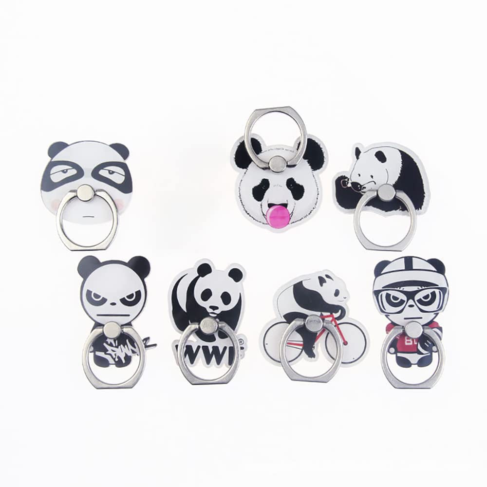 7-Pack Cute Panda Phone Ring Holder Stand - Adjustable Universal Finger Grip for iPhone & Smartphones - Perfect for Valentine's Day Gifts, Office Use & Daily Commute