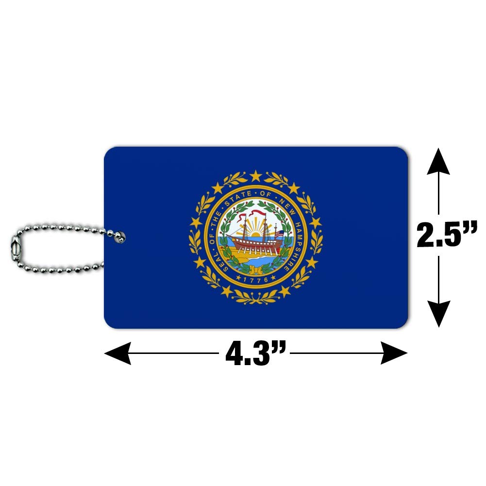 New Hampshire State Flag Luggage Tag - Durable Suitcase ID Tag for Carry-On Bags - Perfect for Travel Identification & State Pride