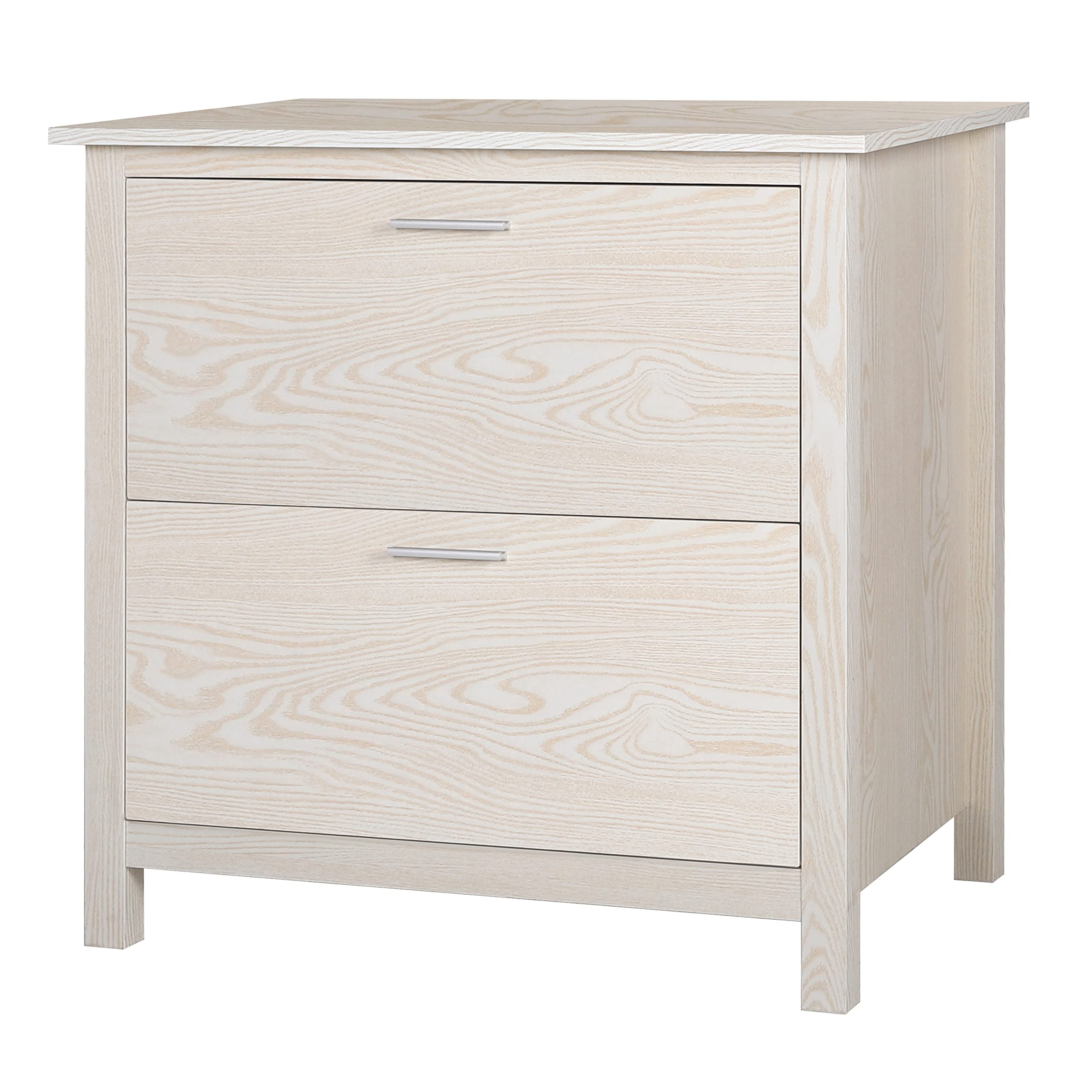 MUPATER 2-Drawer Lateral File Cabinet - Wood Grain White Home Office Storage with Removable Hanging Bars & Safety-Stop - Letter/Legal Size Filing Cabinet & Printer Stand - Perfect for Office Organization & Document Storage
