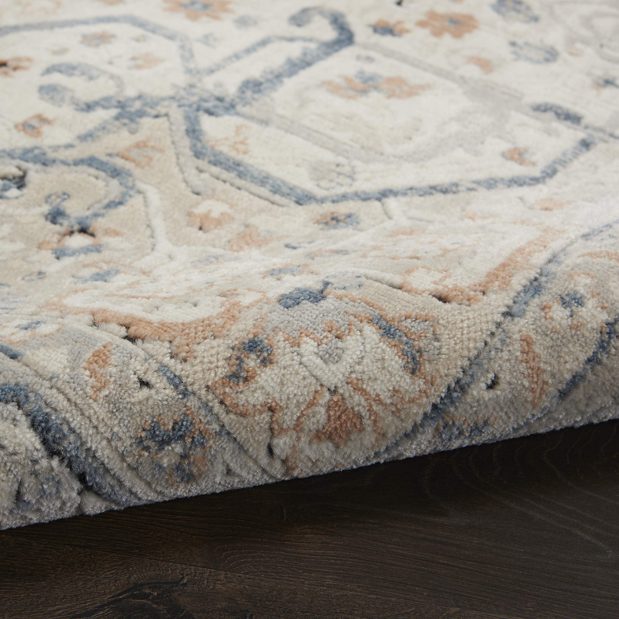 Kathy Ireland Malta Persian Ivory/Grey 9'x12' Area Rug - Easy Clean, Non-Shedding, Stain Resistant - Perfect for Living Room, Bedroom, Dining Room & Kitchen Decor