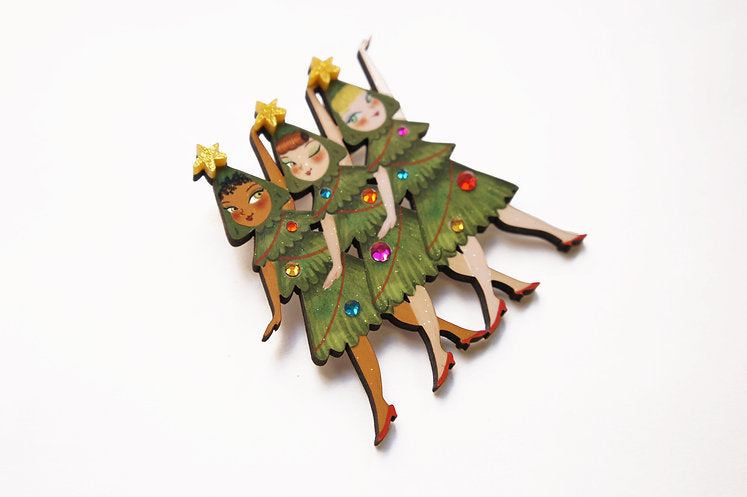 Laliblue Christmas Dance Brooch - Elegant Festive Pin for Holiday Parties, Gifts & Dance Performances