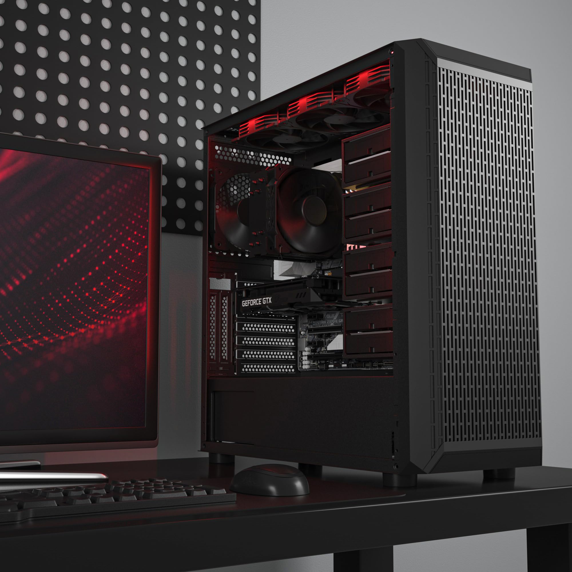 DARKROCK Classico Storage Master ATX NAS Computer Case - Mid Tower PC Case with 4x120mm Fans, USB 3.0, 10 x 3.5