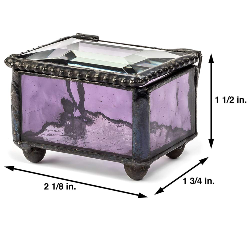 Purple Stained Glass Ring Box - Elegant Jewelry Gift Box for Engagement Rings, Wedding Bands & Keepsakes | Perfect for Proposals, Anniversaries & Special Occasions