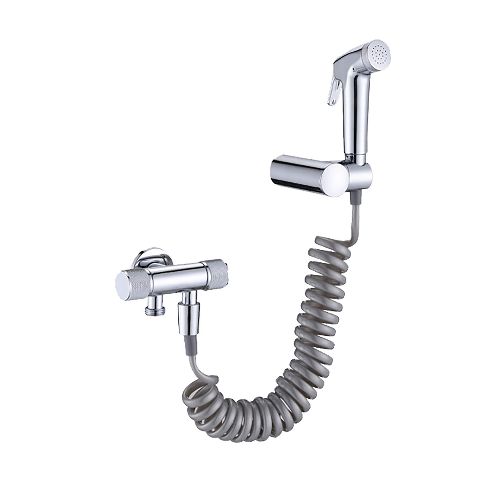 Portable Handheld Bidet Sprayer for Toilet - Brass Cold Water Bidet Sprayer Kit with PVC Shower Hose - Perfect for Bathroom Hygiene, Cloth Diaper Cleaning & Pet Washing (Chrome)