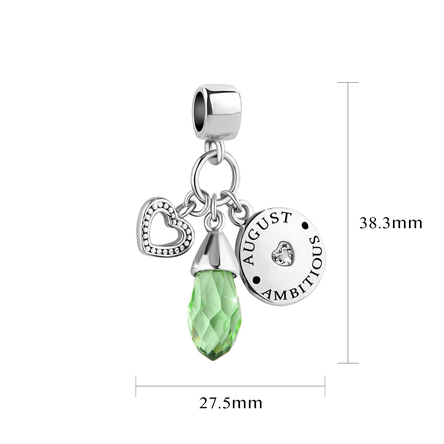 January-December 12 Happy Birthday Teardrop Birthstone Charm for Pandora Bracelets | Personalized Jewelry Gift for Women, Mom, Wife | Perfect for Birthdays, Anniversaries & Special Occasions
