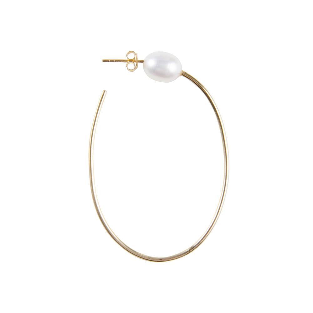 Fairley Pearl Teardrop Hoop Earrings - Elegant Dangle Earrings for Women, 925 Sterling Silver with Genuine Pearls - Perfect for Weddings, Parties & Special Occasions