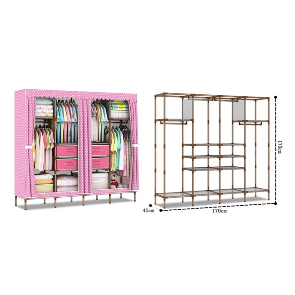 Portable Folding Wardrobe Closet Organizer - Large 67