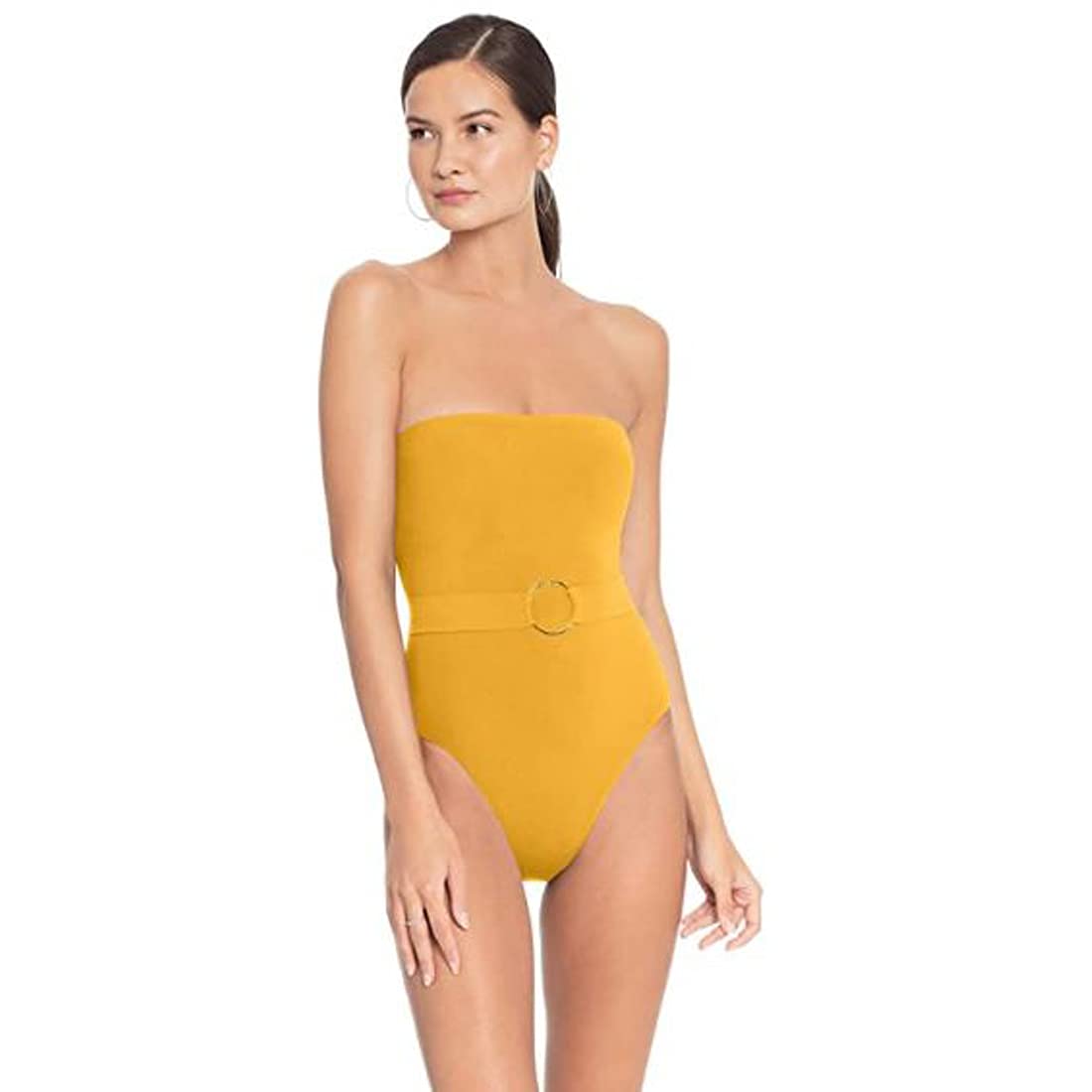 Robin Piccone Women's Luca Bandeau One Piece Swimsuit - Sexy High Cut Bathing Suit for Beach, Pool & Vacation | Tummy Control & Adjustable Straps