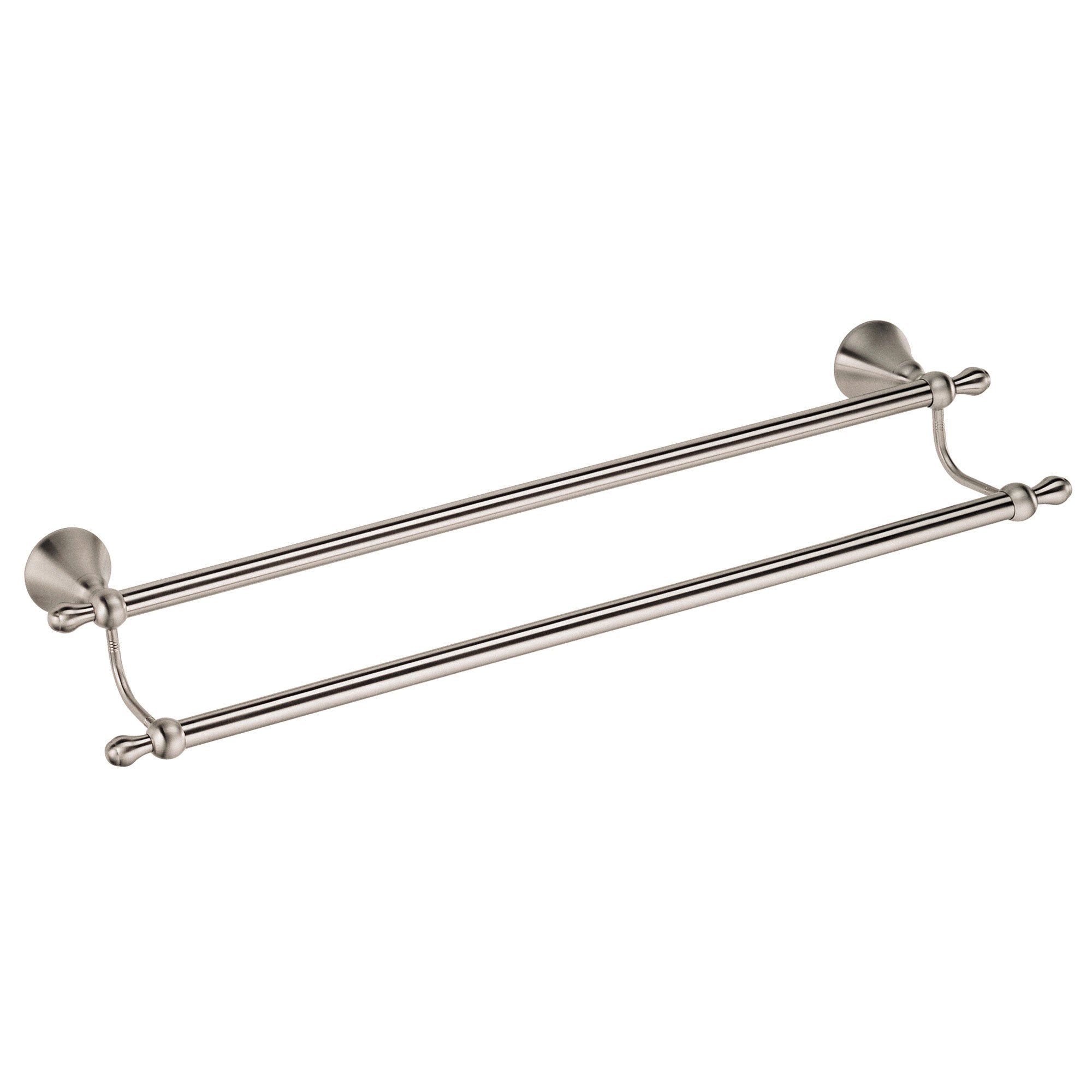 Danze Bannockburn 24-Inch Brushed Nickel Double Towel Bar - Bathroom Towel Rack for Hand & Bath Towels, Durable & Stylish Bath Accessory for Modern Homes