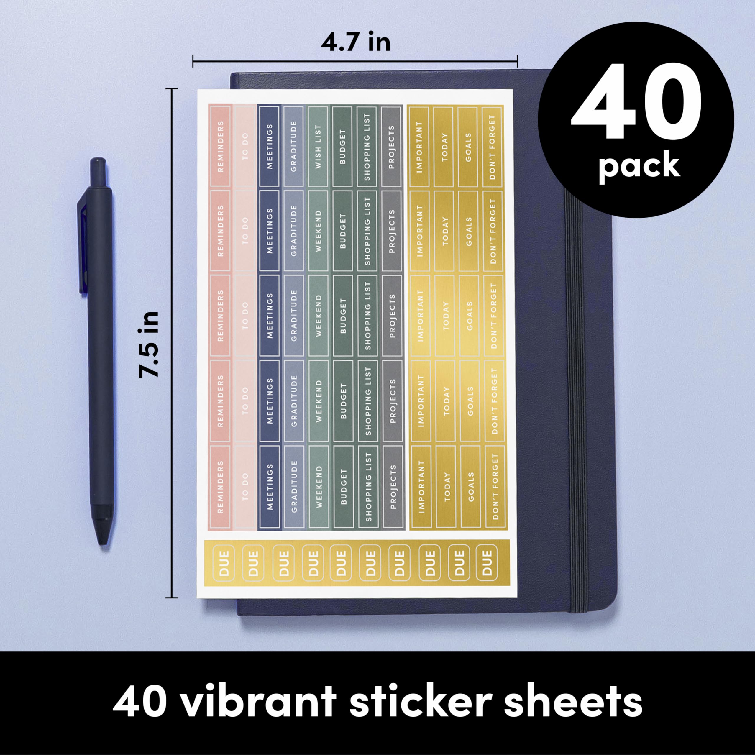 Premium PAPERAGE Planner Stickers - 40 Sheets with 2,100+ Neutral & Gold Foil Stickers for Bullet Journals, Calendars, Notebooks & DIY Planning - Perfect for Organization, Scrapbooking & Gift Decorating