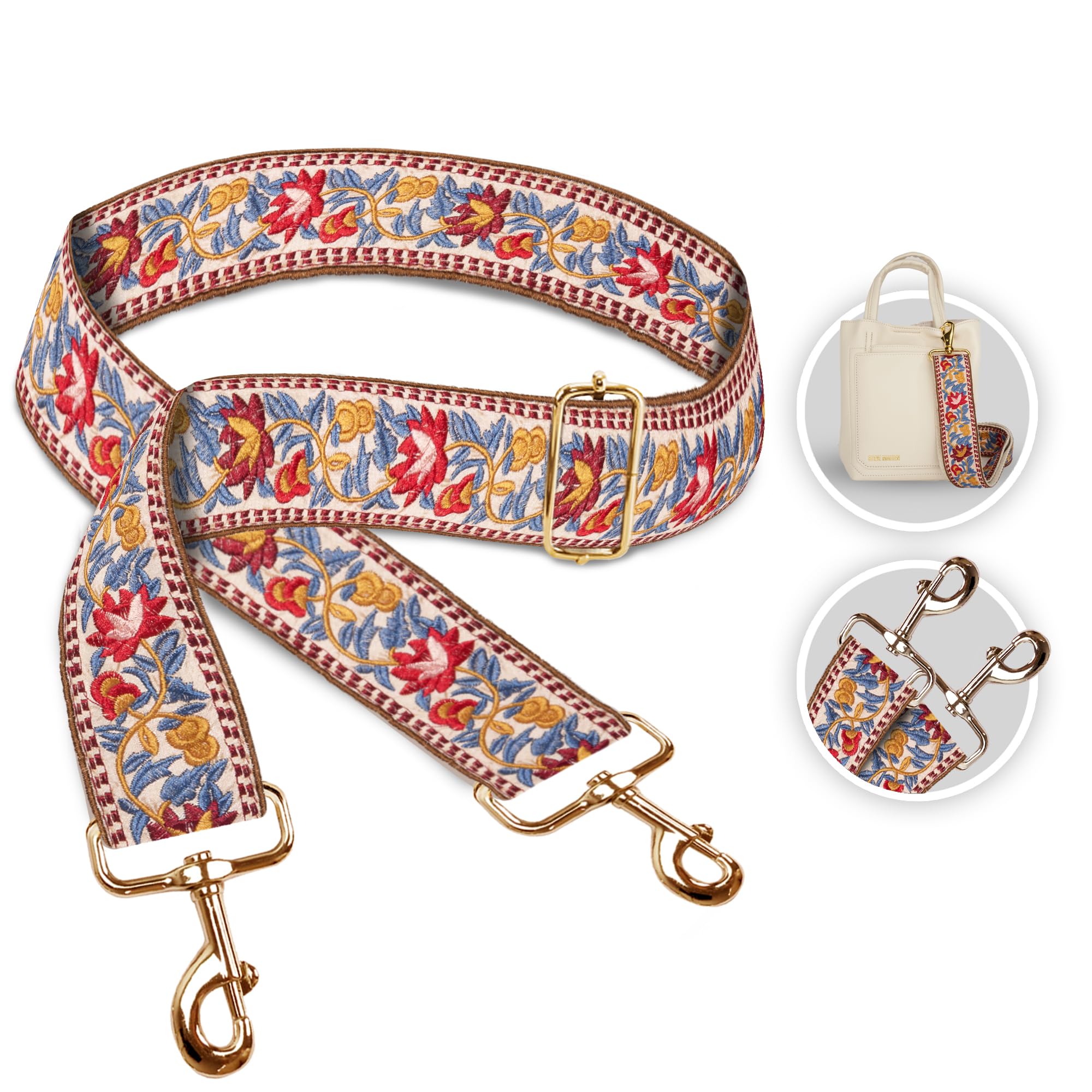 Art Tribute Adjustable Woven Handbag Strap - Replacement Purse & Crossbody Bag Strap for Women - Perfect for Shoulder Bags, Tote Bags & Guitar Cases