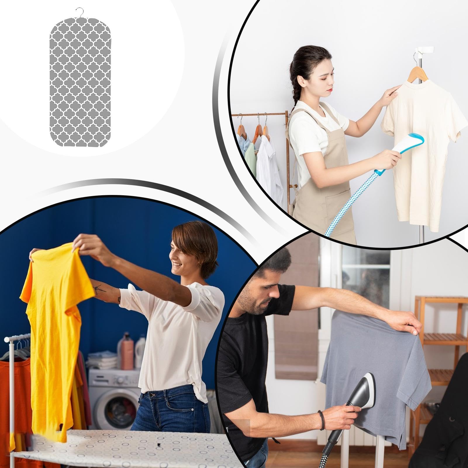 Hanging Steamer Pads - Heat Resistant Garment Steamer Press Pad for Handheld Steamers | Ironing Mat & Steamer Board for Wrinkle-Free Clothes | Perfect for Travel, Home & Office Use