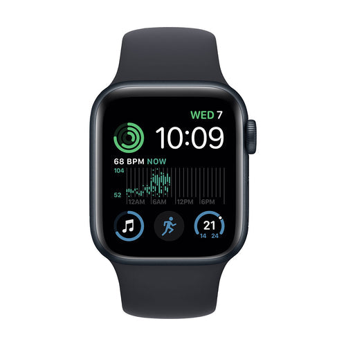 Apple Watch SE 2 (2022) 40mm GPS + Cellular Smartwatch - Midnight Aluminum Case with Midnight Sport Band (M/L Size) - MNTM3LL/A Model | Fitness Tracking, Heart Rate Monitor & Cellular Connectivity for Active Lifestyles