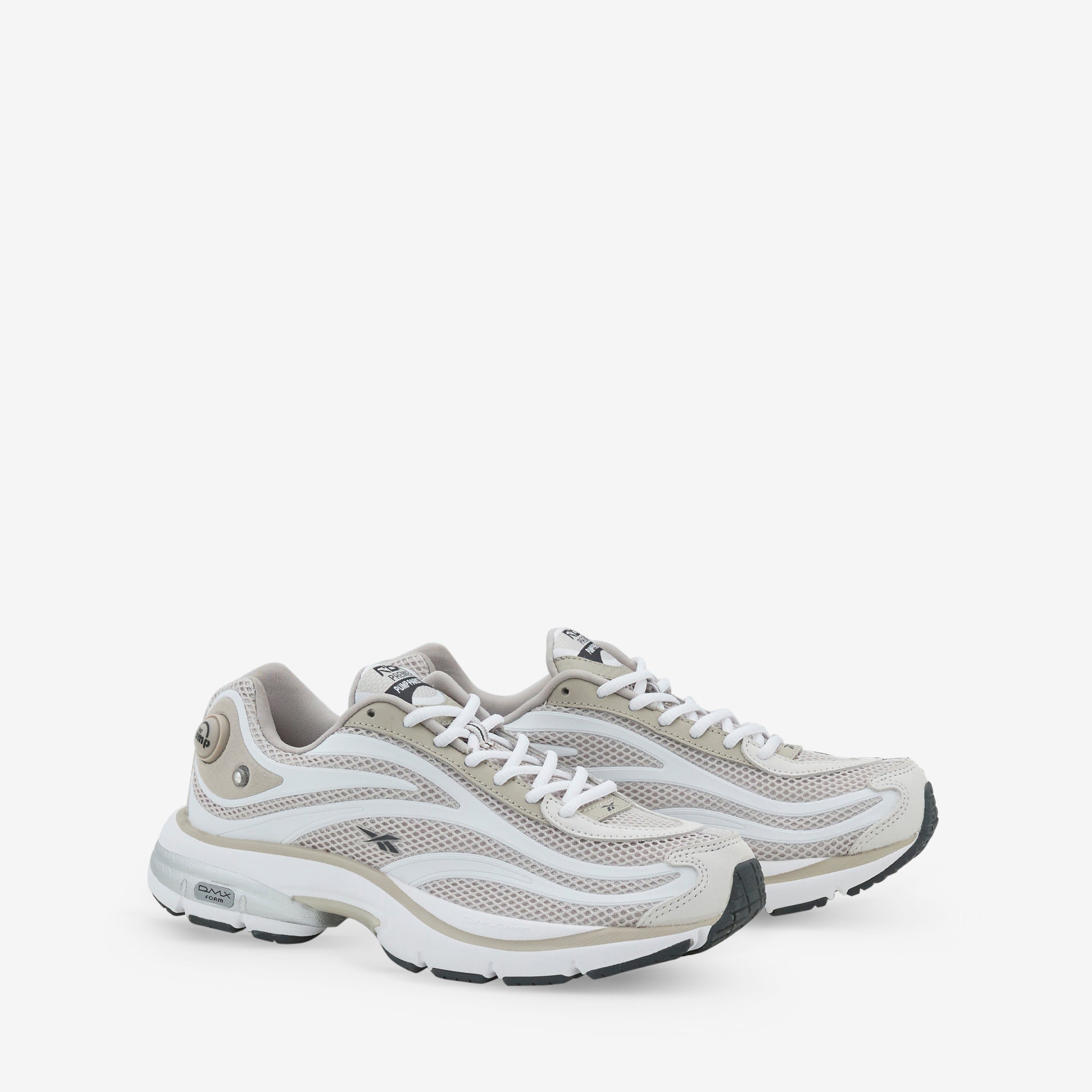 RBK Premier Pump Paris Trainer - Women's Running Shoes in Moonstone, White & Pure Grey | Lightweight & Comfortable for Gym, Jogging & Casual Wear
