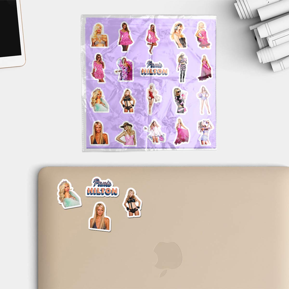 20 PCS Paris Aesthetic Hilton Vinyl Stickers - Colorful Waterproof Decals for Water Bottles, Laptops, Scrapbooking, Luggage, Guitars & Skateboards | Perfect for DIY Crafts, School Supplies & Personalizing Your Belongings