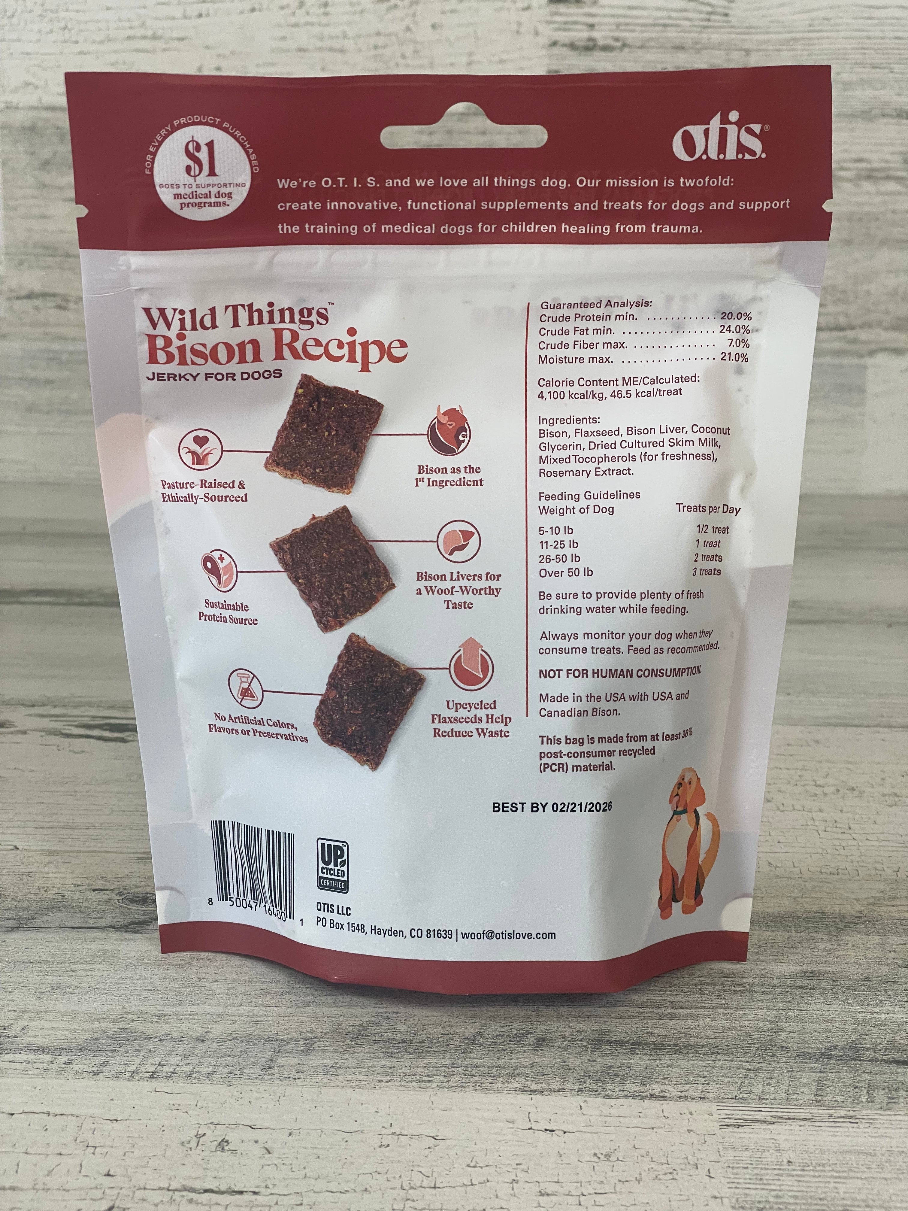 Otis Wild Things Bison Jerky - Premium Grass-Fed Bison Meat Snacks | High Protein, Low Carb, Keto-Friendly | Perfect for Hiking, Camping & On-the-Go Nutrition