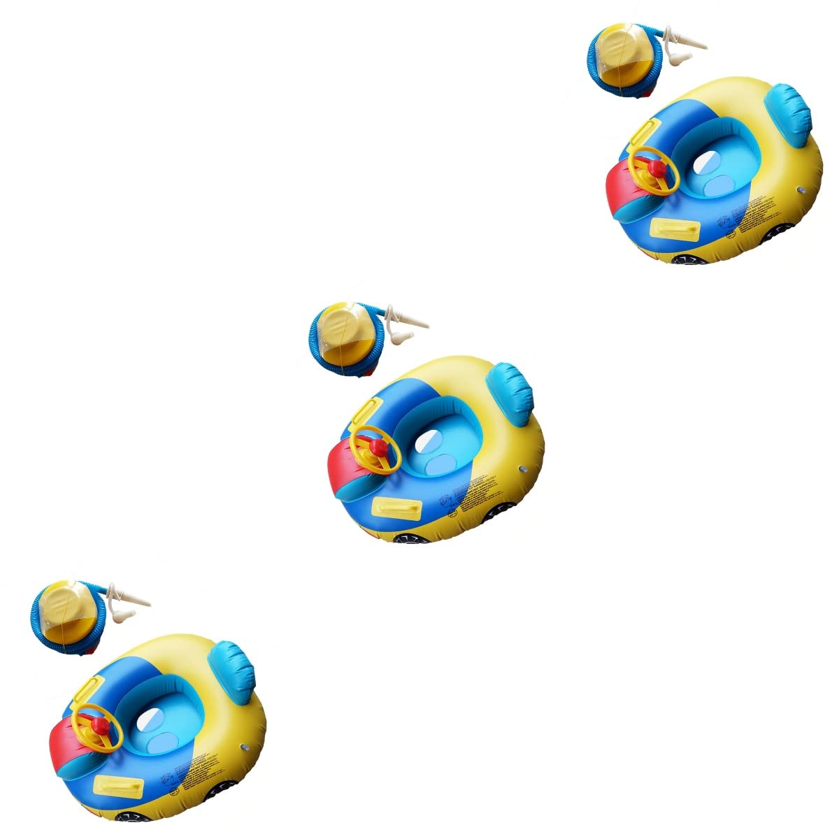 **INOOMP 6-Piece Inflatable Steering Wheel Swim Ring Set for Kids - Fun Pool Floats for Swimming, Laps & Play - Includes Swim Rings & Air Pump - Perfect for Backyard Pools, Beach & Summer Water Activities**