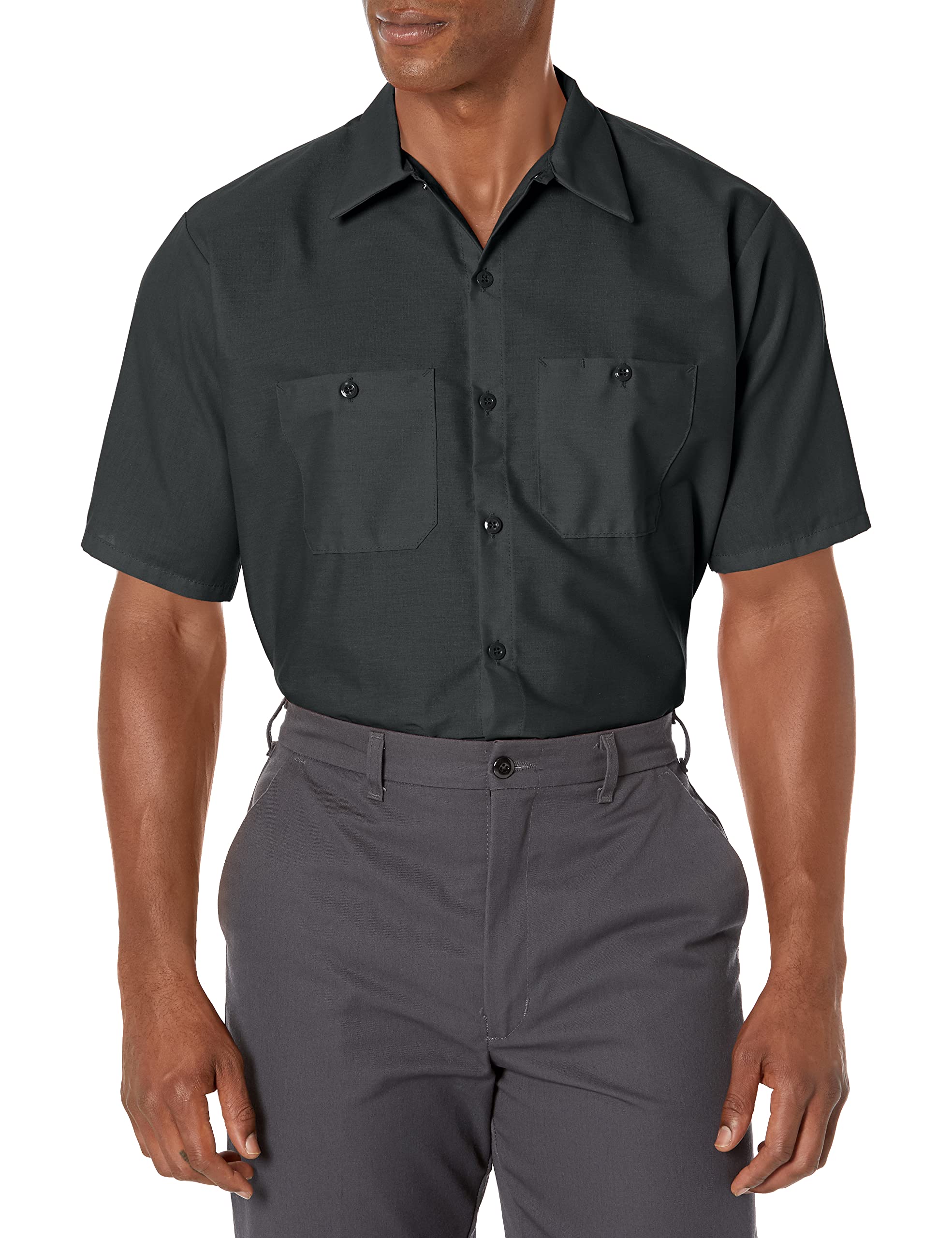 Red Kap Men's Durable Industrial Work Shirt - Long Sleeve Button Down for Construction, Mechanics & Tough Jobs | Comfortable Workwear for Professionals