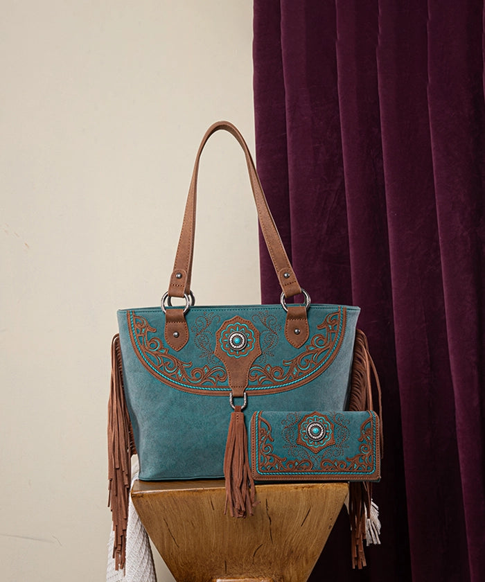 Montana West Cut Out Fringe Concealed Carry Tote Bag Set - Stylish & Functional Purse for Women, Perfect for Everyday Use, Travel, and Concealed Carry