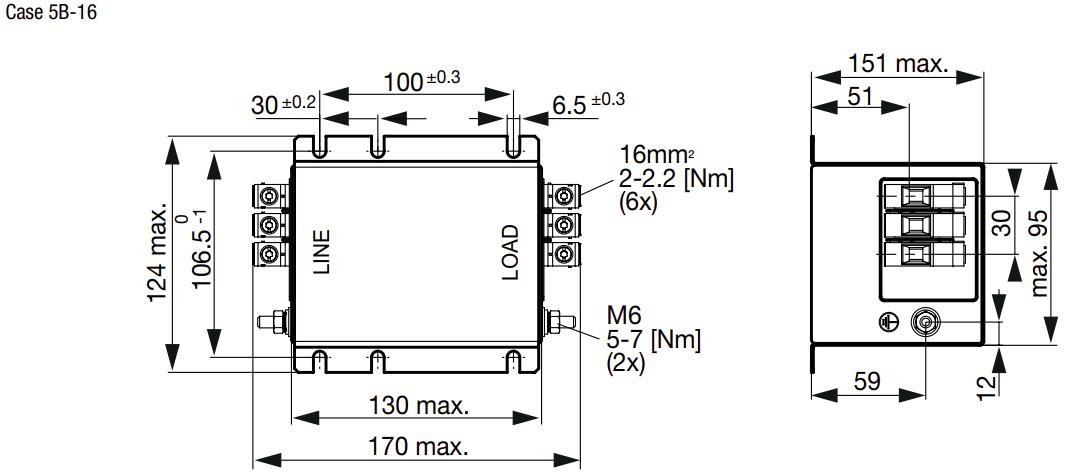 3 Phase EMI/RFI Power Line Filter, 64A 520VAC, High Attenuation, FMAD NEO Series - Perfect for Industrial Equipment, CNC Machines & Sensitive Electronics Protection