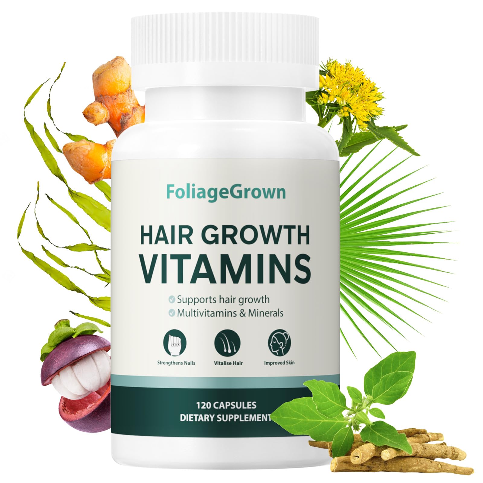 Hair Growth Vitamins for Women & Men - 120 Capsules (2 Month Supply) for Thicker, Healthier Hair - Biotin & Collagen Supplement for Hair Loss Prevention & Scalp Care - Perfect for Daily Hair Regimen & Styling Support