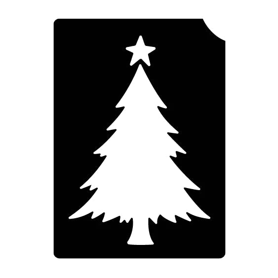 Glitter Tattoo Stencil Kit - Christmas Tree Design (Set of 5) for Holiday Parties, Festive Body Art & Seasonal Celebrations