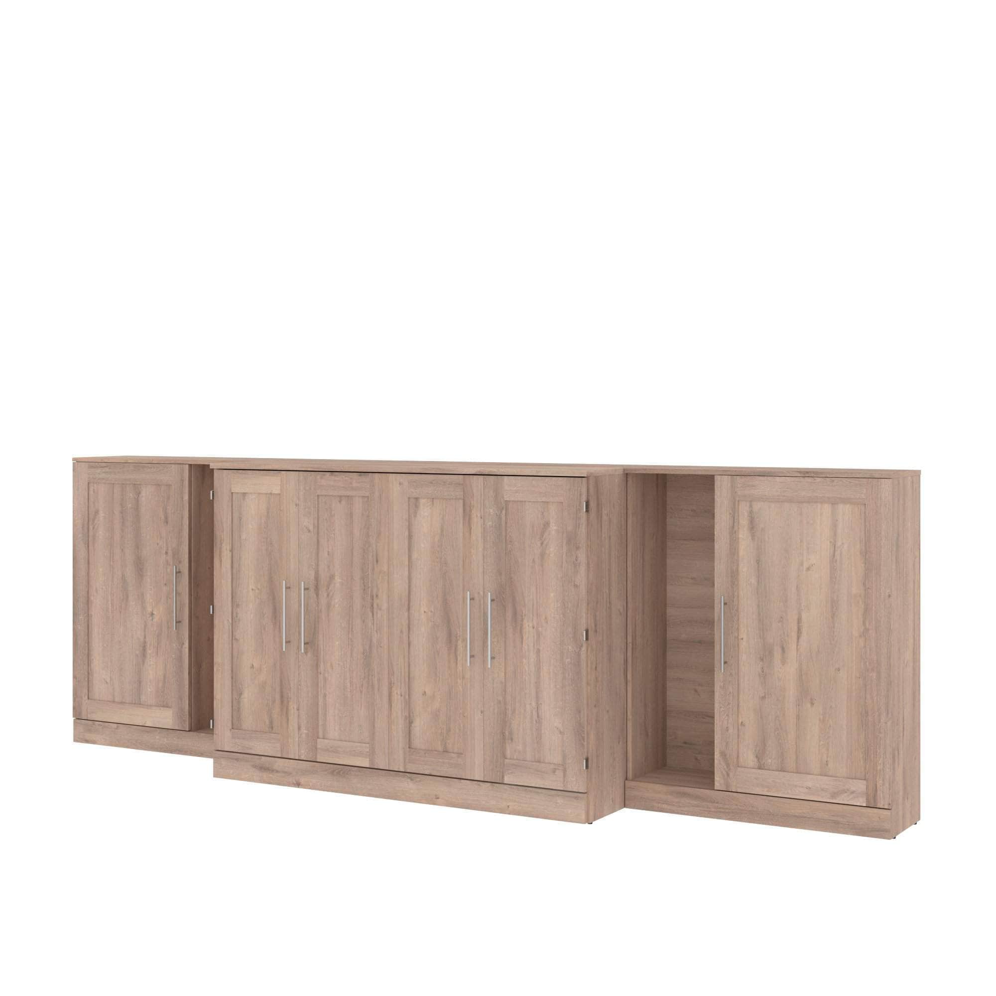 Pur Full Murphy Cabinet Bed with Mattress & 2x36