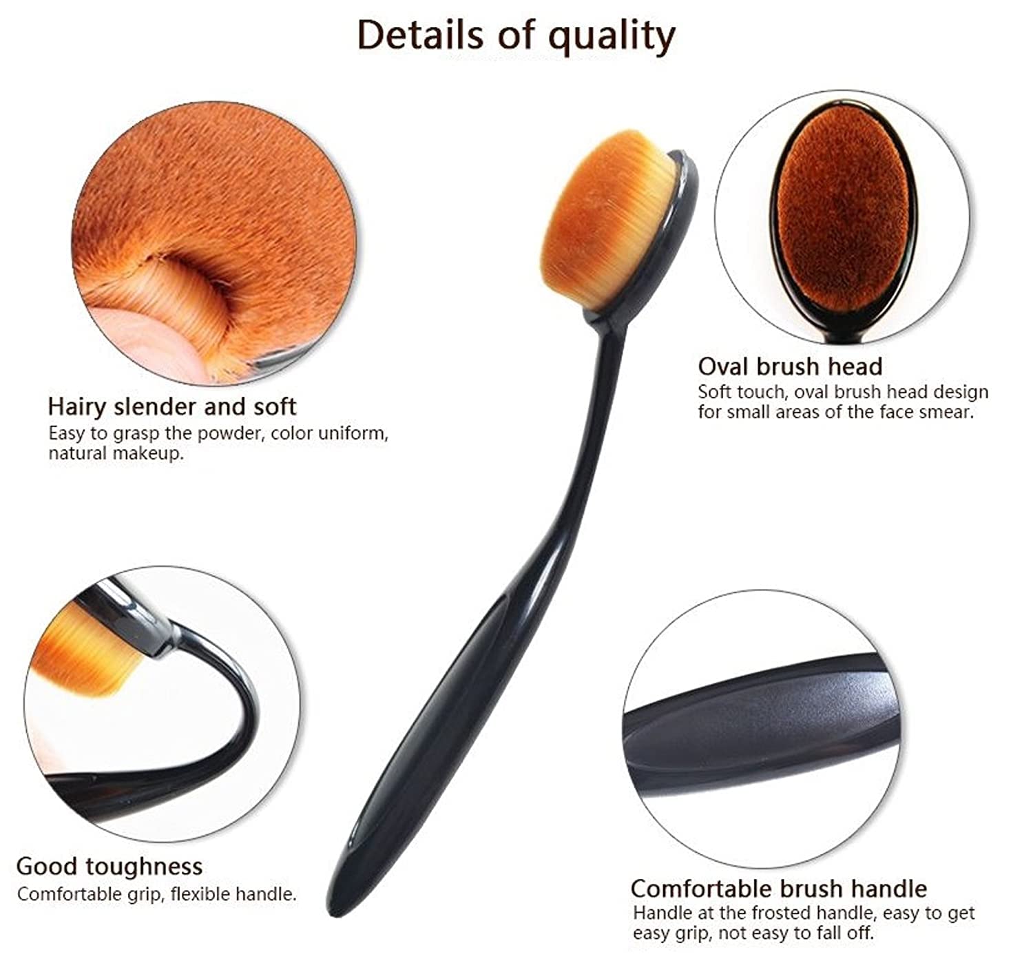 Lusty Soul Pink Foundation Brush & Oval Brush Set - Professional Makeup Brush Kit for Flawless Blending & Contouring - Perfect for Everyday Makeup & Special Occasions