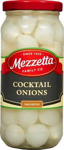 Mezzetta Imported Cocktail Onions - 16oz (1lb) Premium Gourmet Pickled Onions for Martinis, Bloody Marys & Charcuterie Boards