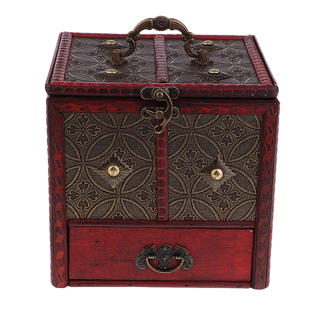Vintage Wooden Jewelry Box for Women - Handcrafted Chinese Style Gift Box - Perfect for Birthday, Anniversary & Valentine's Day Gifts