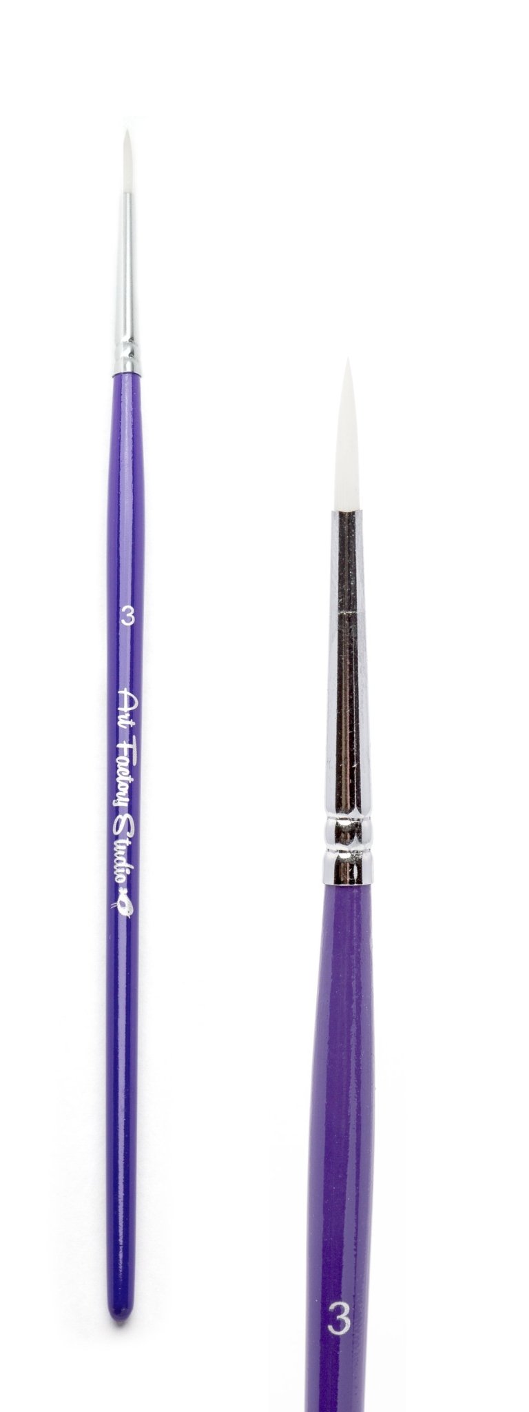 Art Factory Studio #3 Round Paint Brush - Professional Artist Brush for Acrylic, Oil, Watercolor Painting - Perfect for Canvas, Paper, Wood & DIY Art Projects