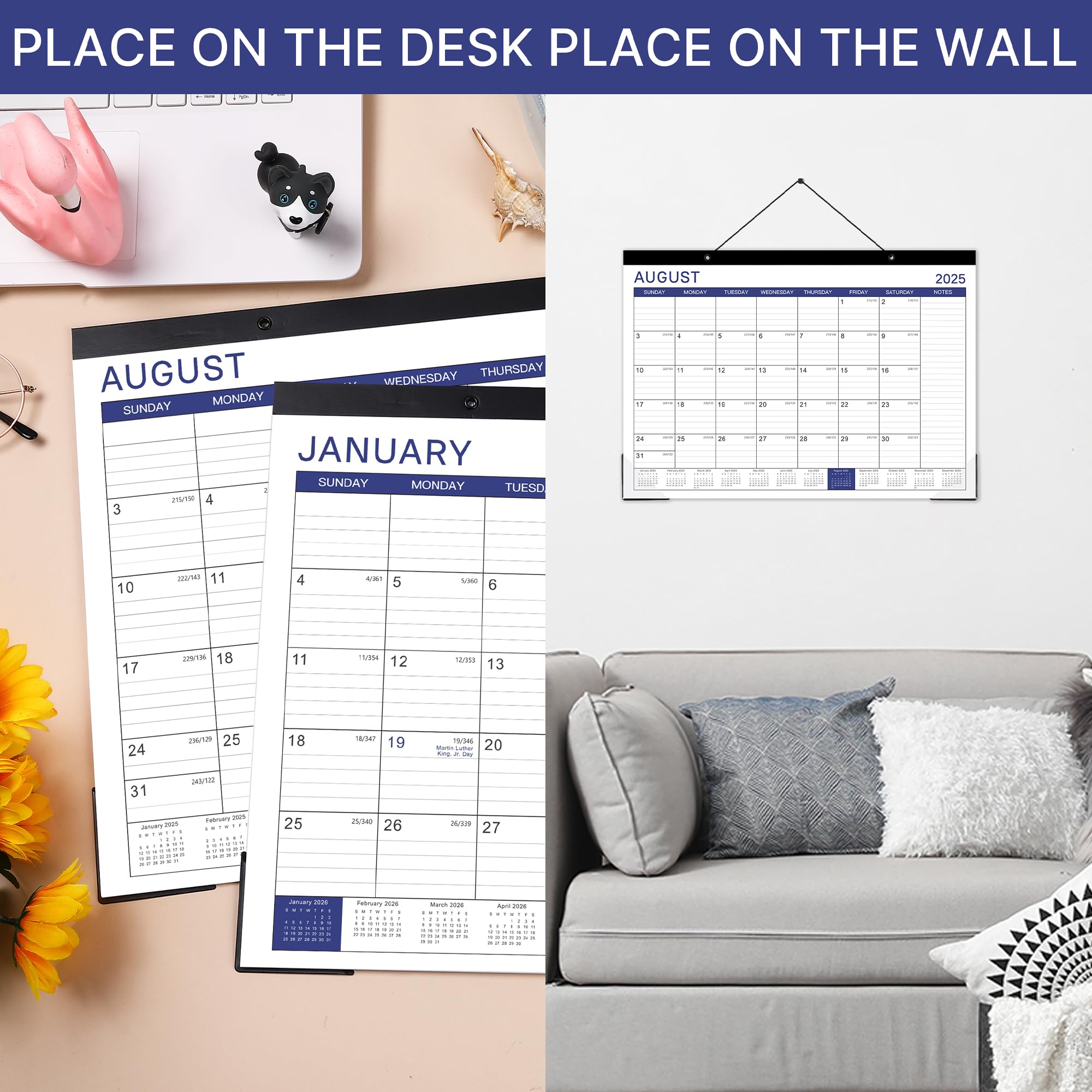 2025-2026 Monthly Desk Calendar Planner - 18 Months (July 2025 to December 2026) | 17
