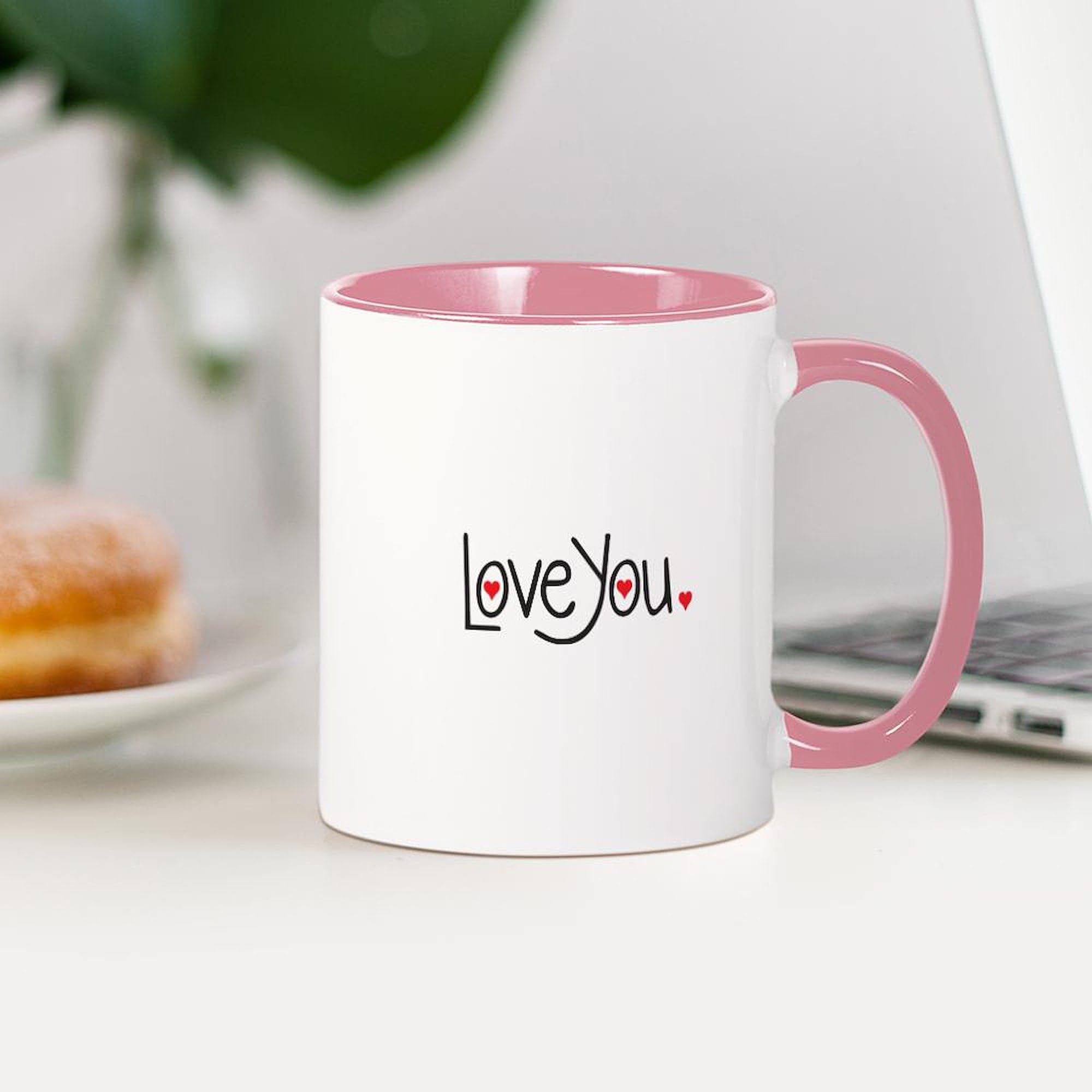 Love You Ceramic Coffee Mug 11 oz (325 ml) - Perfect for Valentine's Day Gifts, Couples, Anniversaries & Romantic Coffee Moments
