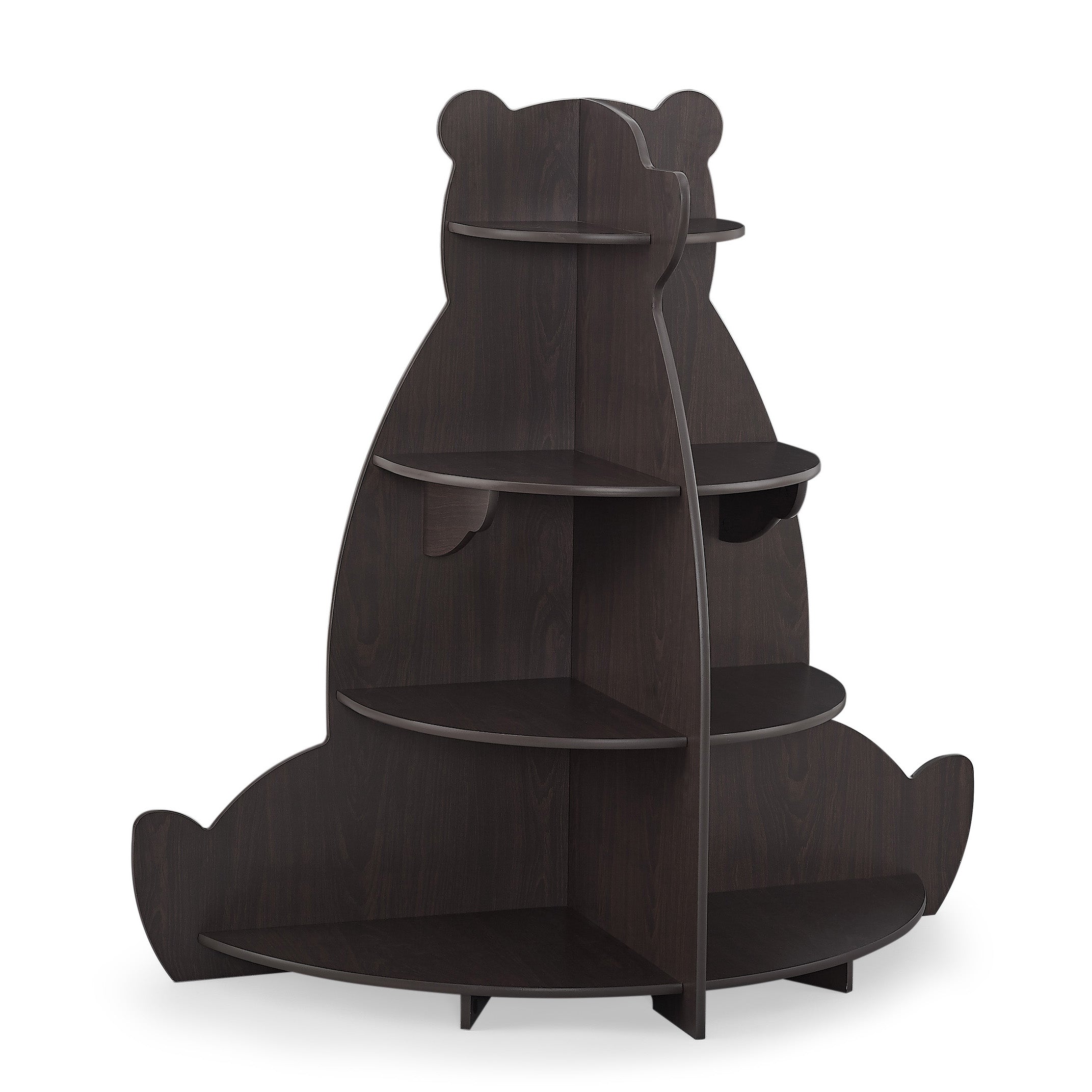 Sturdy Brown Bear Bookcase - Wooden Bookshelf for Home, Office & Kids Room Organization - Perfect for Storing Books, Toys & Decor