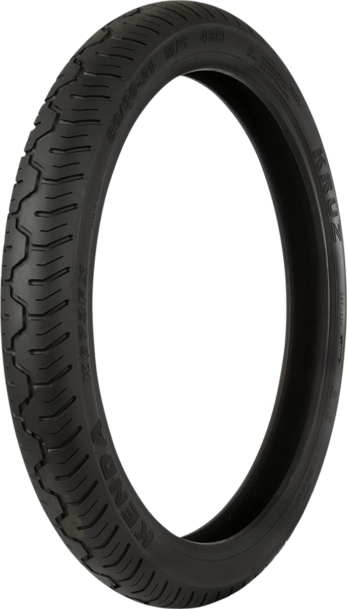 Kenda 046731712F1 K673 Kruz Front Motorcycle Tire - 120/90-17 for Cruiser & Touring Bikes - High-Performance Grip & Durability on Highways & City Roads