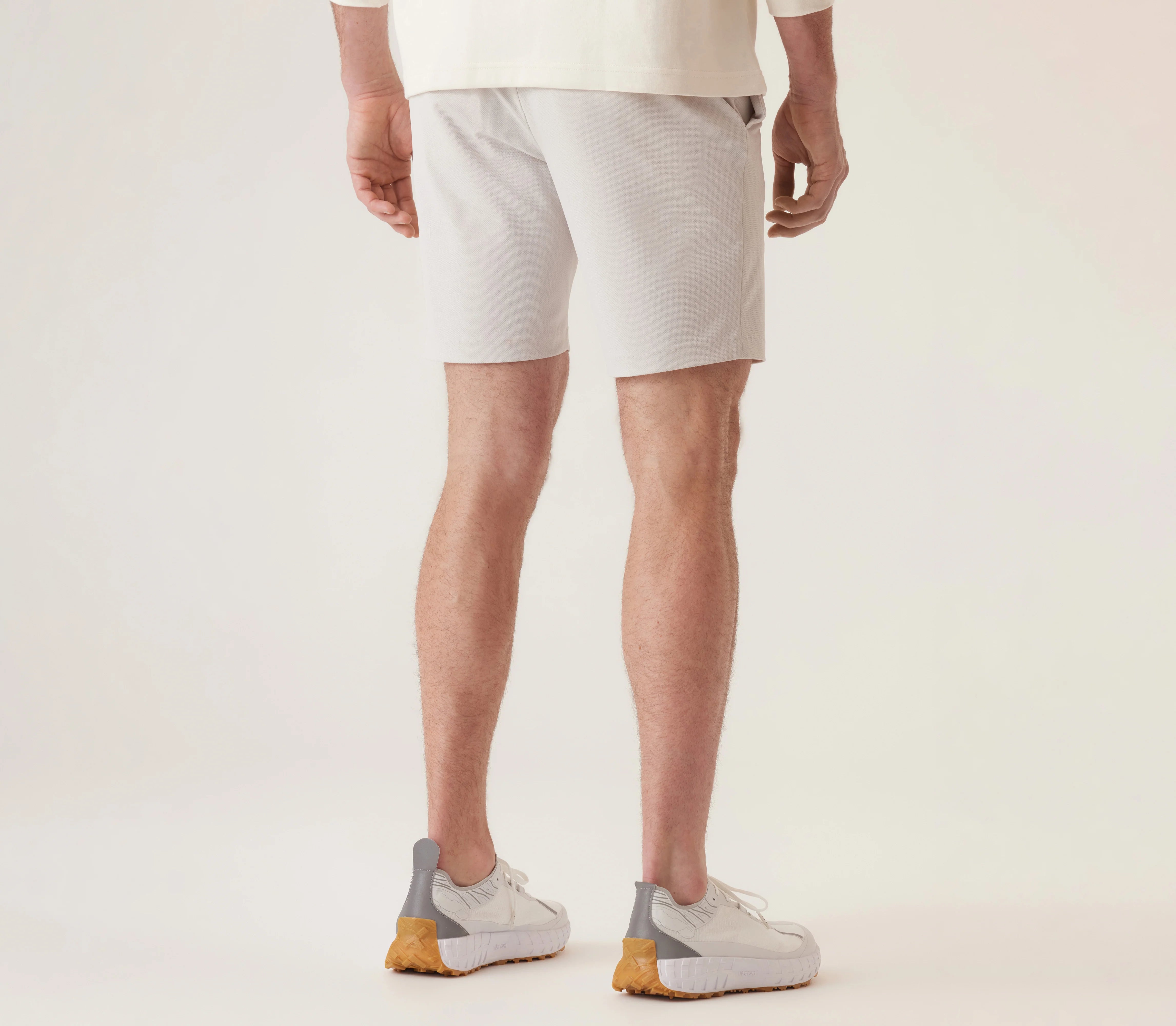 Men's Bermuda Shorts - Deke Momentumn Mobile Pulse Pique Warp Knit - Frost Gray - Comfortable & Stylish Casual Wear for Summer, Beach, and Outdoor Activities